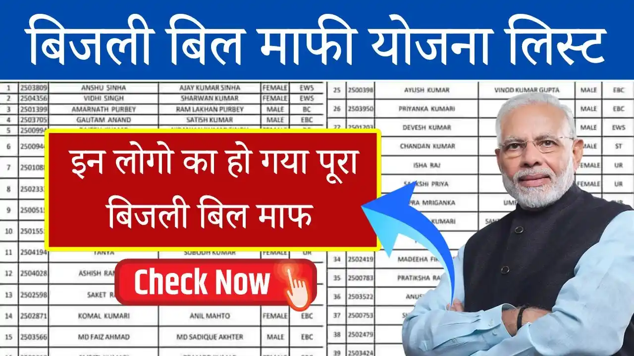 Bijali Bill Mafi Yojana List