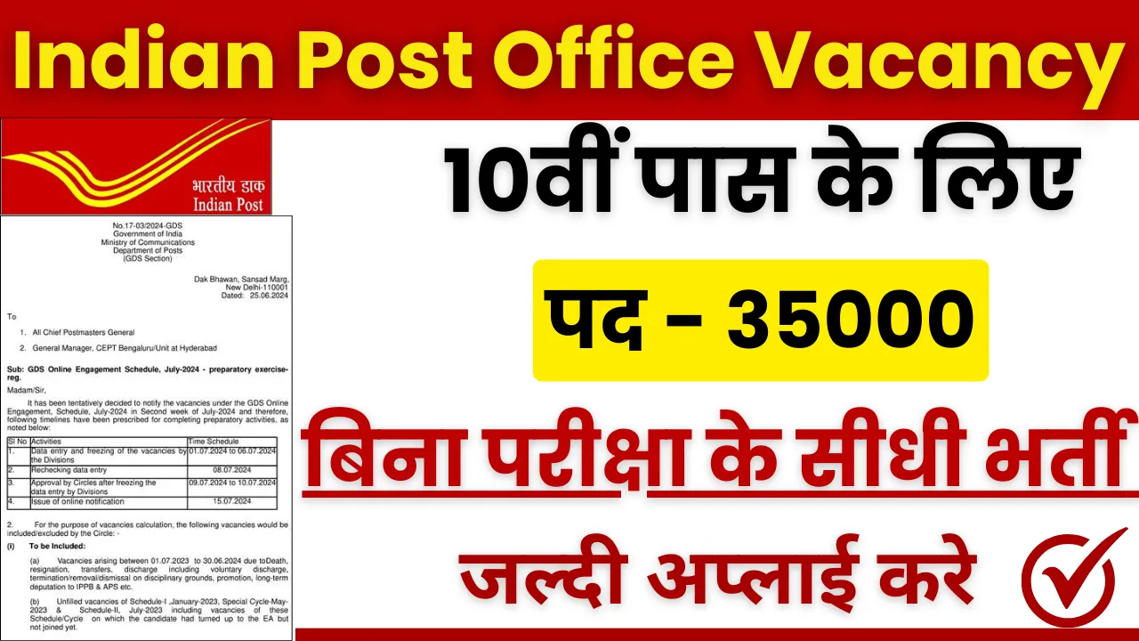 Indian Post Office Vacancy 2024